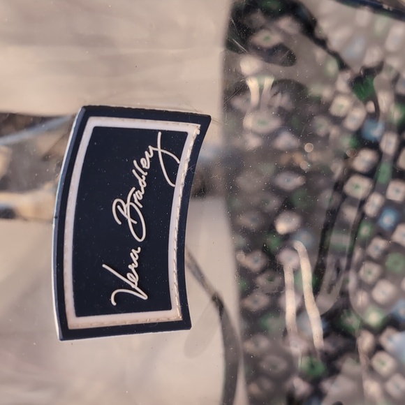 Vera Bradley Clear Large Tote Bag with Blue and Green Pattern - Picture 2 of 10